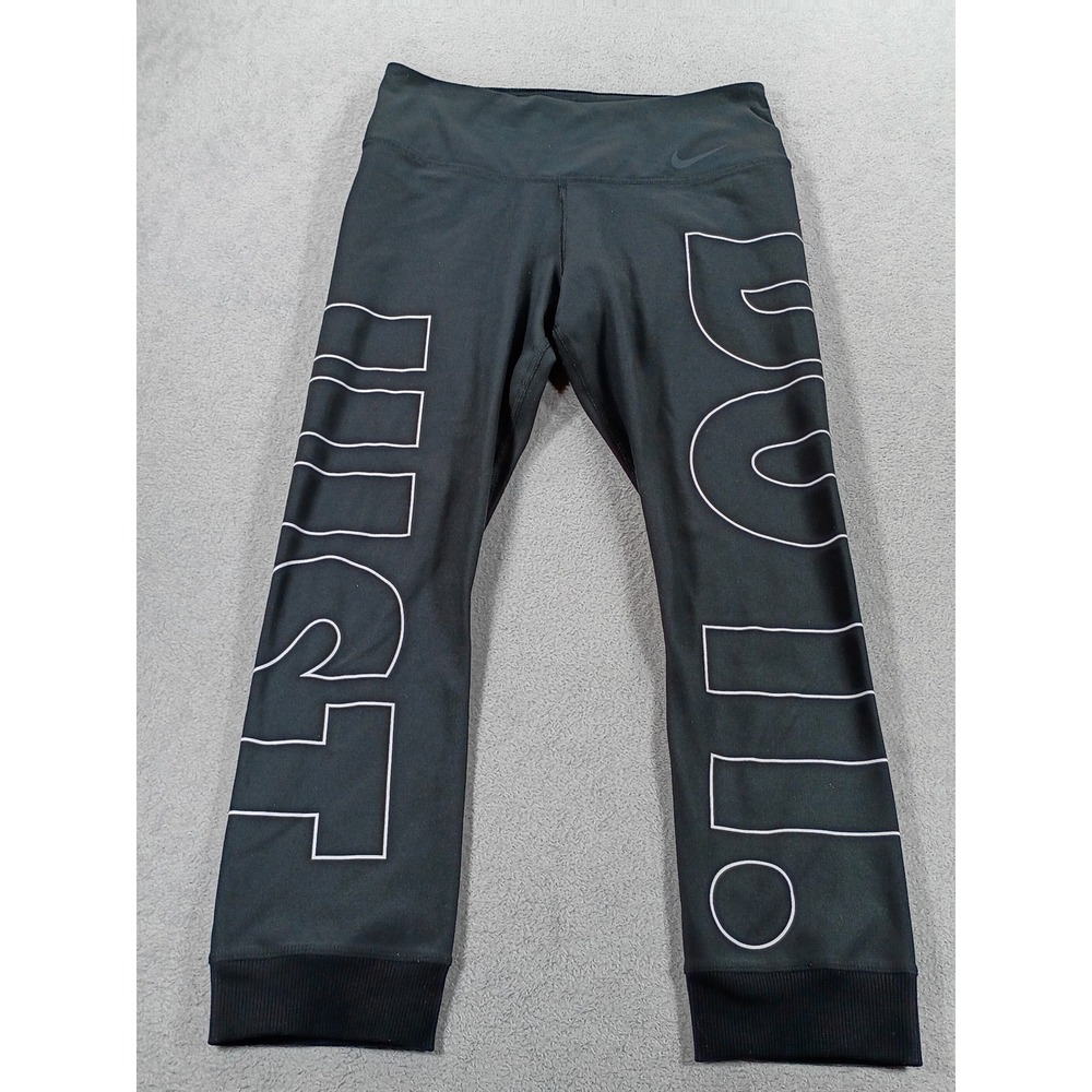 Nike Womens Legend Dri-FIT Capris Black Small Just Do It Graphic
